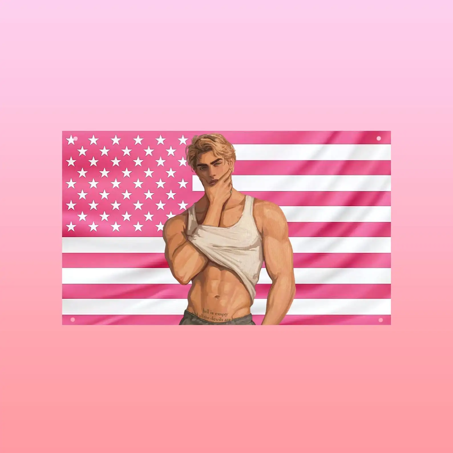 Aaron Warner Pink American Flag Decoration for Bedroom Stuff Funny Flags Flaga Advertising Decorative Home Objects Barber Shop