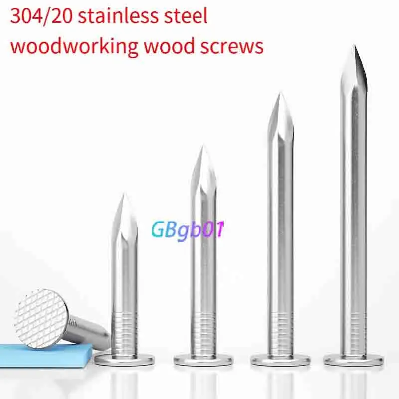 304 Stainless Steel Round Nails, Extra Long Picture Hanging Nails, Rust-Proof Wire Nails for Woodworking, Multi-Size