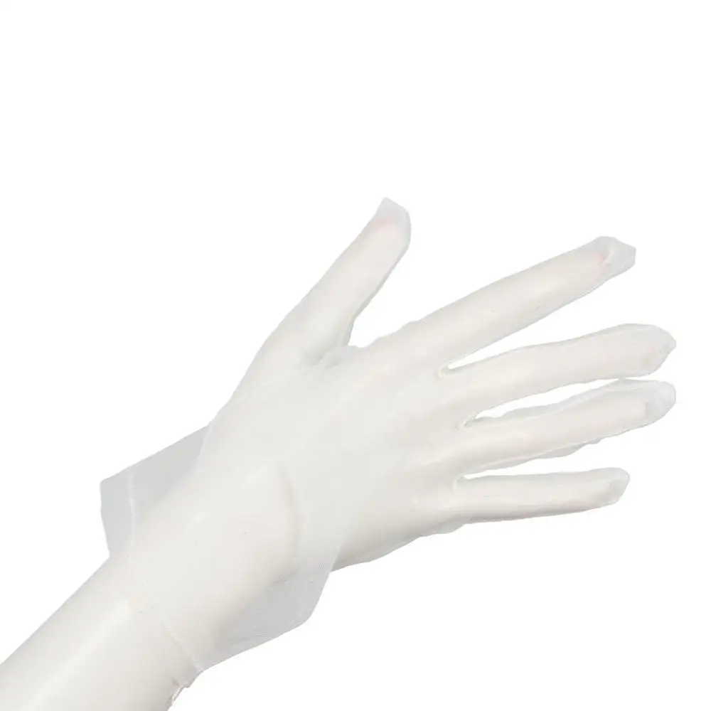 Guanti da dito in seta sintetica ultra sottile trasparente nero moda bianca Guanti corti in rete Guanti da opera