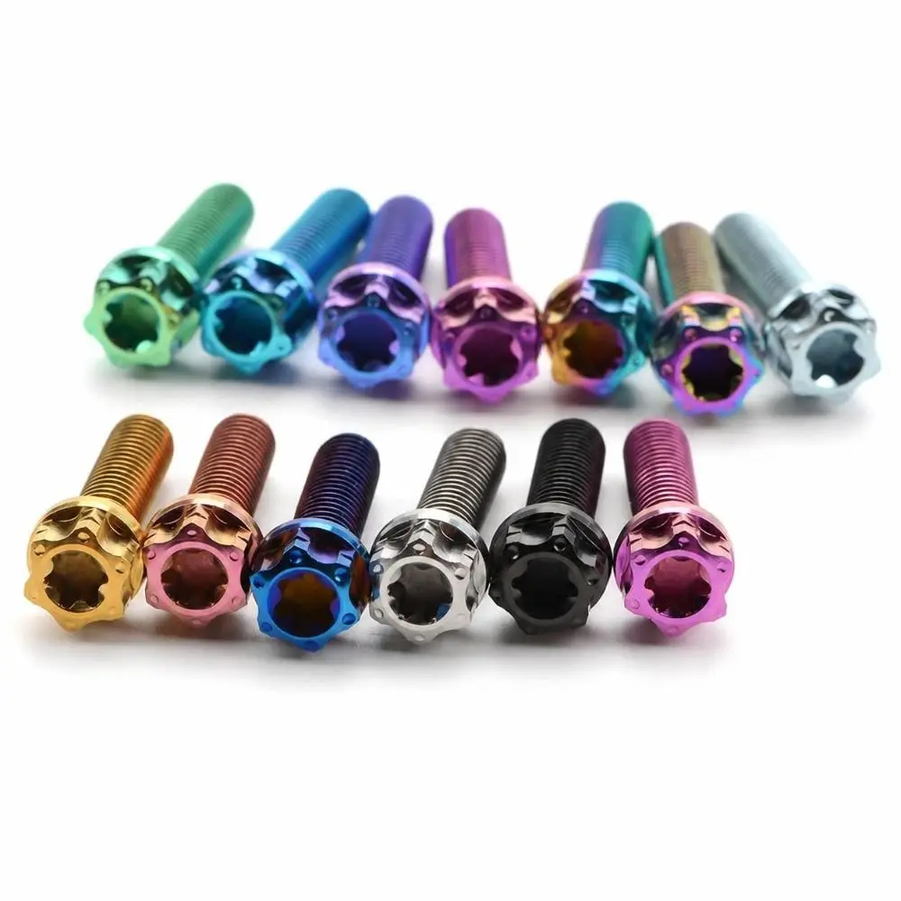 Lightweight GR5 Titanium Alloy Flange Torx Bolt M5X15/20mm Multi Colors Motorcycle Fastener Torx Screws