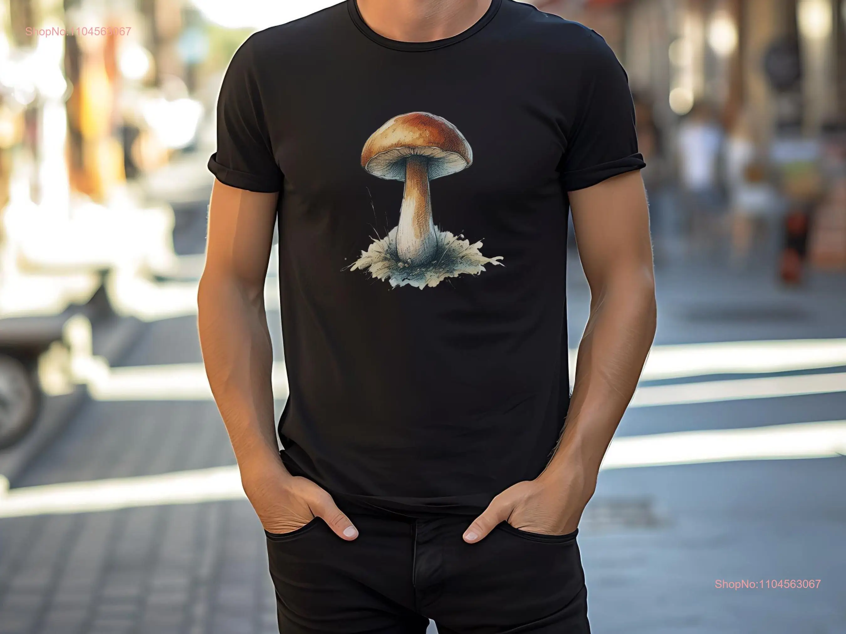 Boho Nature Core Mushroom T Shirt For Beige Aesthetics Lovers Cottagecore Toad Stool Besties Cute long or short sleeves