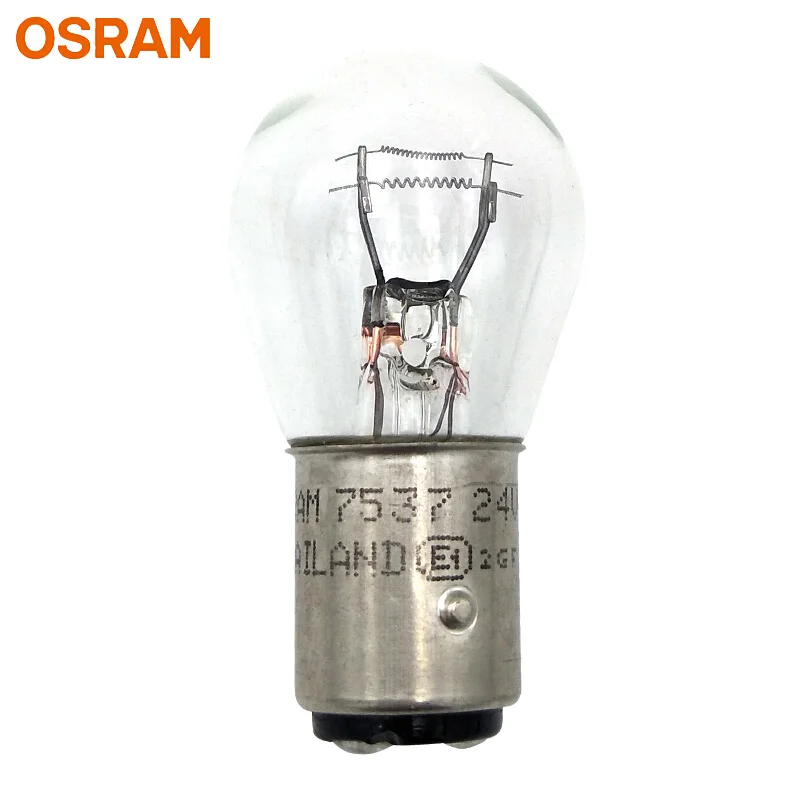 OSRAM 24V P21/5W S25 1157 Truck Standard Brake Light Reverse Lamps Original Auto Signal Bulbs BAY15d 7537 Wholesale (10pcs)