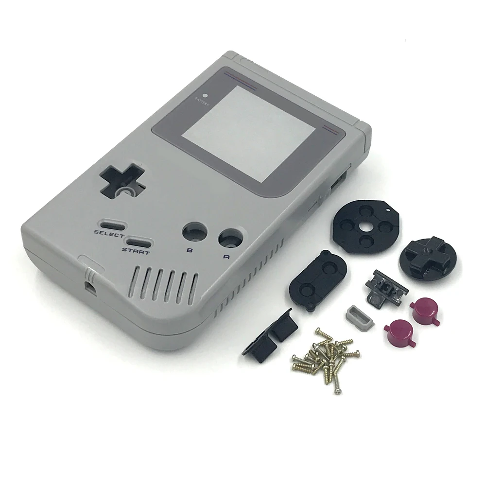 Komplettes Gehäuse für GameBoy Classic GB DMG Konsole mit Knopfschrauben, Gummipads und Ersatzteilen