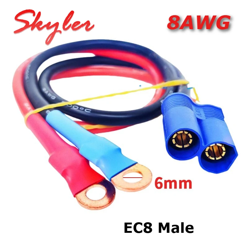 EC8 Car Jump Starter Plug 6mm Terminals 8AWG High Current Model Aircraft Banana Plug Silicone Wire Male/Female Battery Connector
