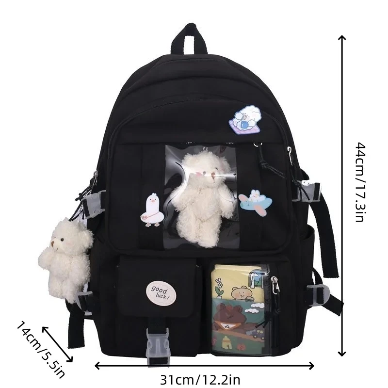 Fashion Schoolbag Large Capacity High School Female Backpack Daily Leisure Bags  Shoulder Adjustable Backpack