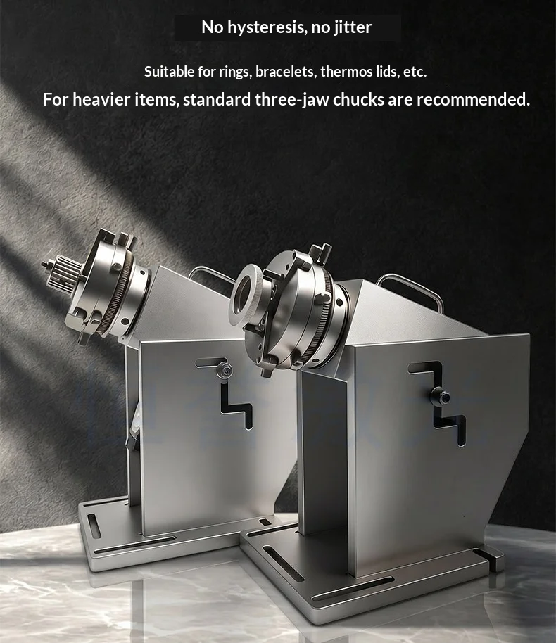 Cyclmotion E69 Quick-Release Rotary Chuck for Laser Marking Machines – Stainless Steel Chuck Rotary Stage