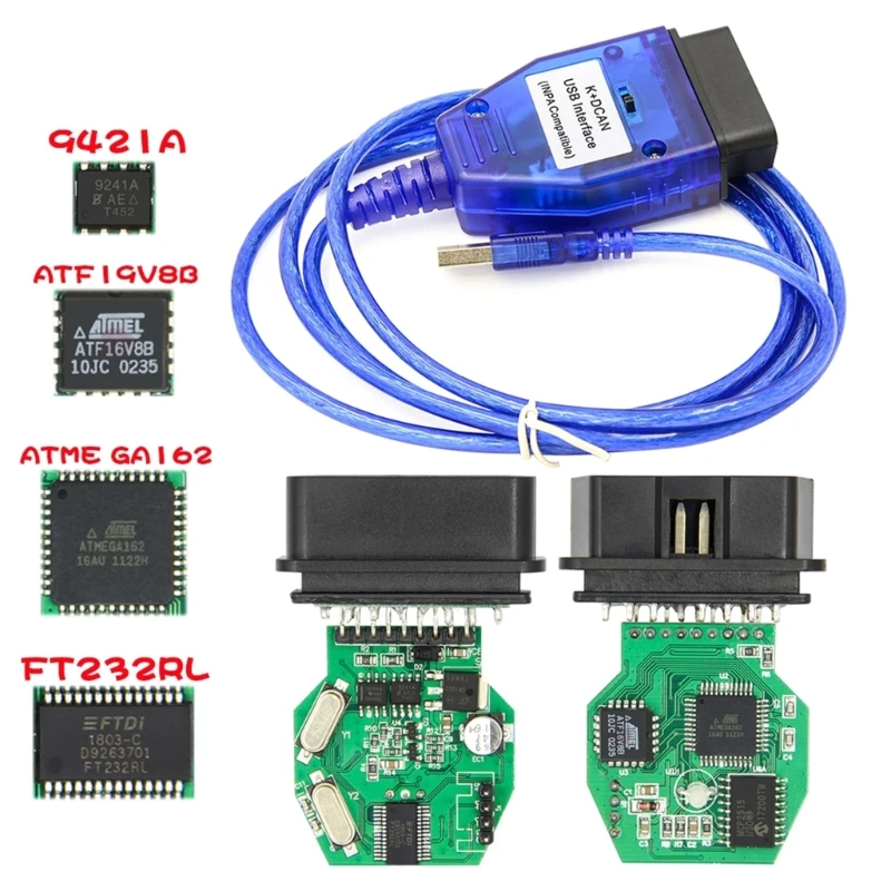 IN-PA E Chassis OBDII Diagnostic Cable KDCAN FT232RL With Switches New USB for E46FTDI FT232Chip OBD2 Scanner