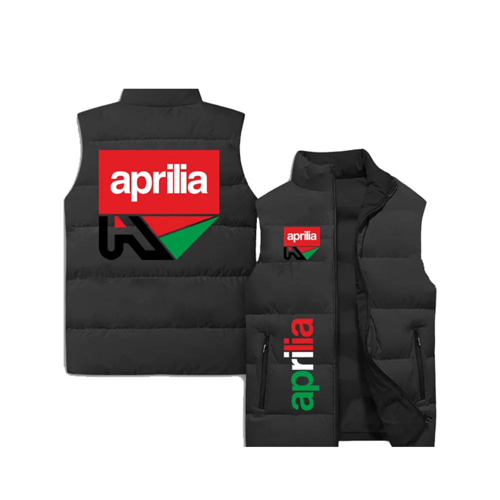 New men\'s motorcycle cotton lined windproof sleeveless jacket brand Aprilia logo fashionable outdoor windproof motorcycle vest