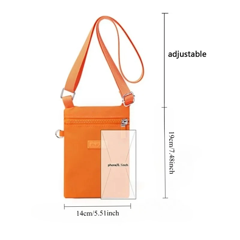 Mobile PhoneBag, Women's CrossbodyBag, New Korean Version Nylon ClothBag, Casual Single Shoulder Small SquareBag, Hanging Ne