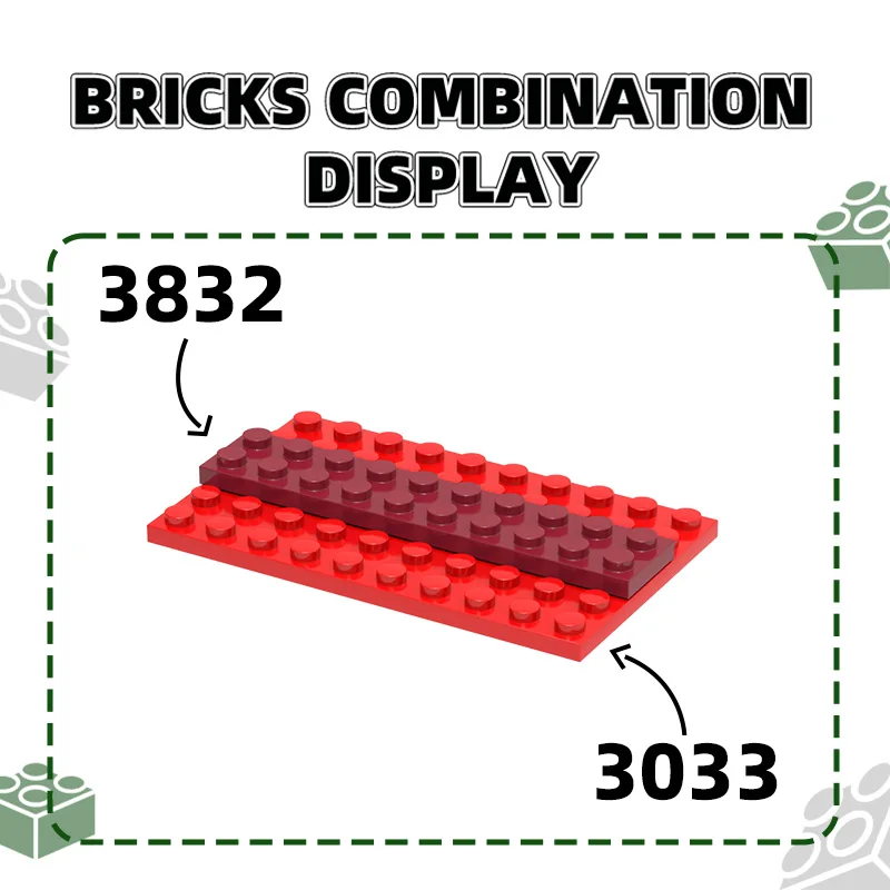 Wange 3033 100g/12PCS 6x10 Base Block Moc Loose Parts Compatible with Bricks DIY Children's Gift Assembly Toy Gift Storage Box