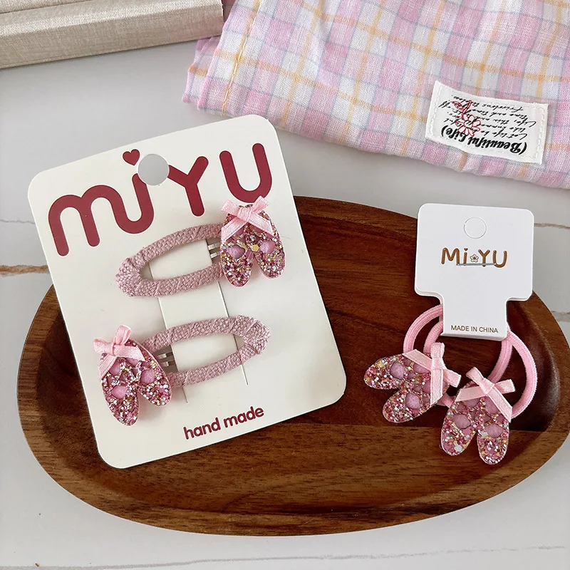 

2pcs Sequines Ballet Shoes Children's Hairpins Baby Girls Pink Bangs Side Clip Kids Barrettes Headwear Hairclip Hair Accessories