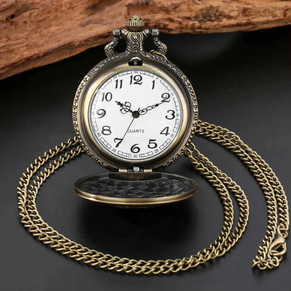 Часы с подвеской в виде лошади из античной бронзы, карманные, полностью охотничьи, кварцевые, с цепочкой и ожерельем