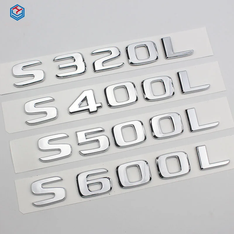 3D Chrome Car Letters Sticker For Mercedes Benz S320 S400 S500 S600 W221 W222 W223 Trunk Emblem Badge Logo Stickers Accessories