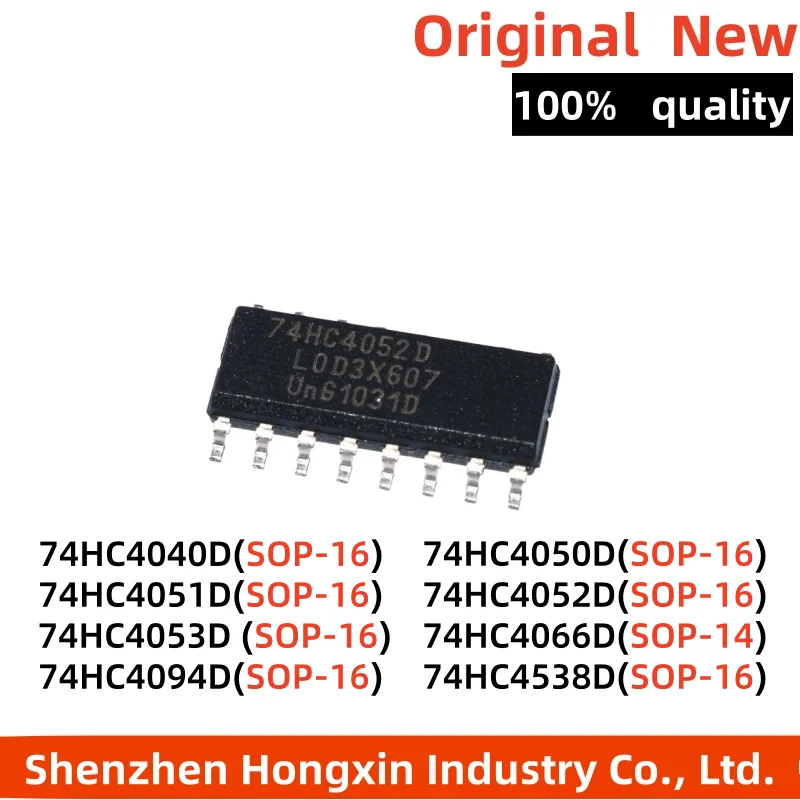 10 Pieces of SN74HC 74HC4052 4040 4050 4051 4053 4066 4094 4538 D DR Patch SOP16 Dual 4-Channel Analog Multiplexer