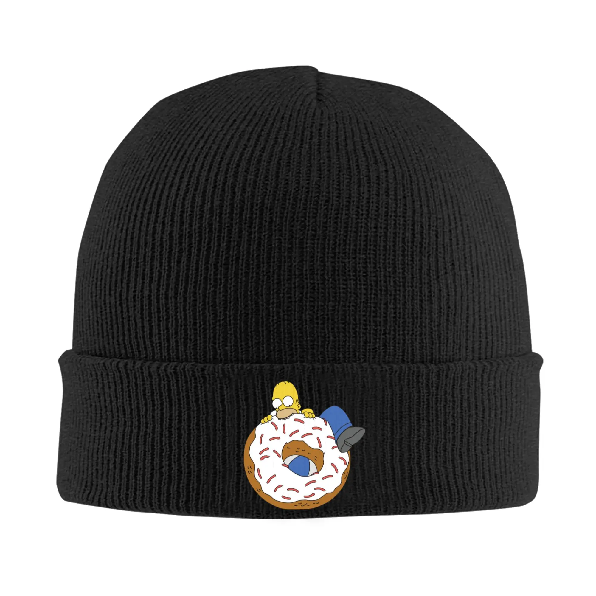 Cartoon S-Simpsons Knitted Hat for Women Men Beanie Autumn Winter Hat  Casual Cap