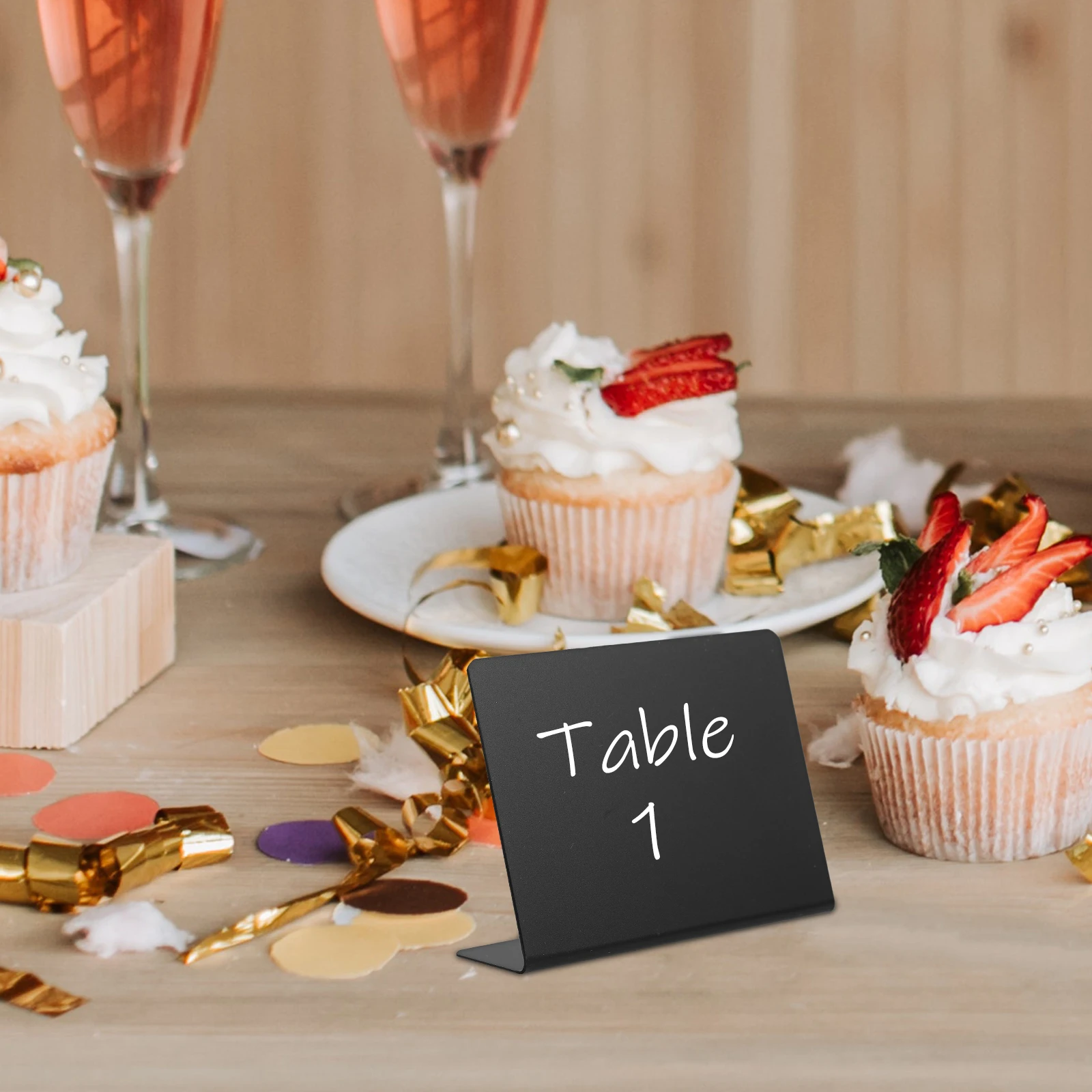 

12pcs Mini Chalkboard Signs For Food Party Buffet Table Wedding Bakery Adjustable Angle Sturdy Lightweight Desktop Blackboard