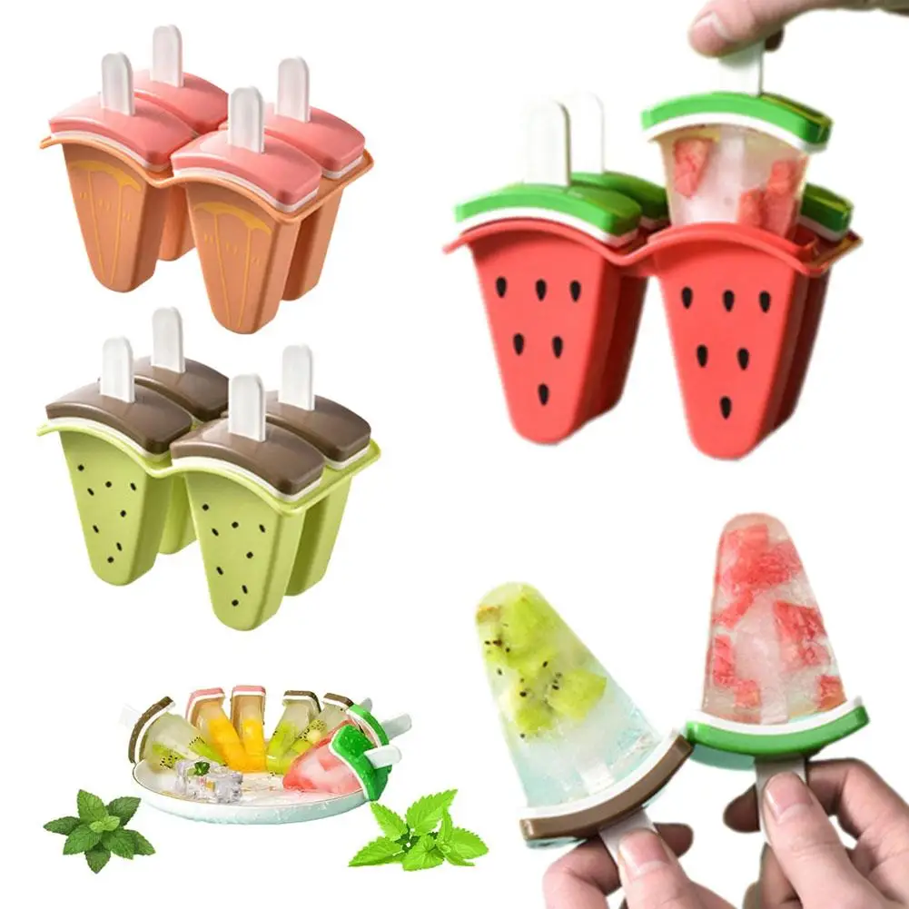

Ice Cream Mold With Cover Watermelon Shape Mold DIY Kitchen Mould Popsicle Freezer Ice Cream Homemade Maker Ice O8O8