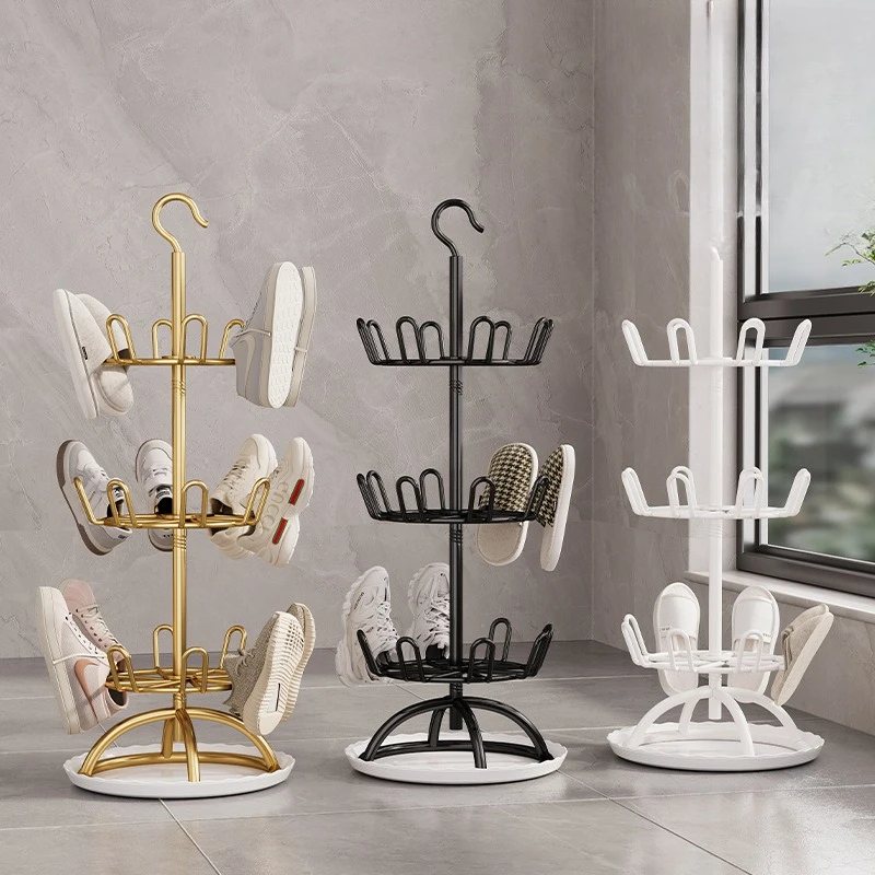 Shoe drying rack, storage rack, floor shoe drying gadget, outdoor balcony storage rack, rotating rail for hanging sandals