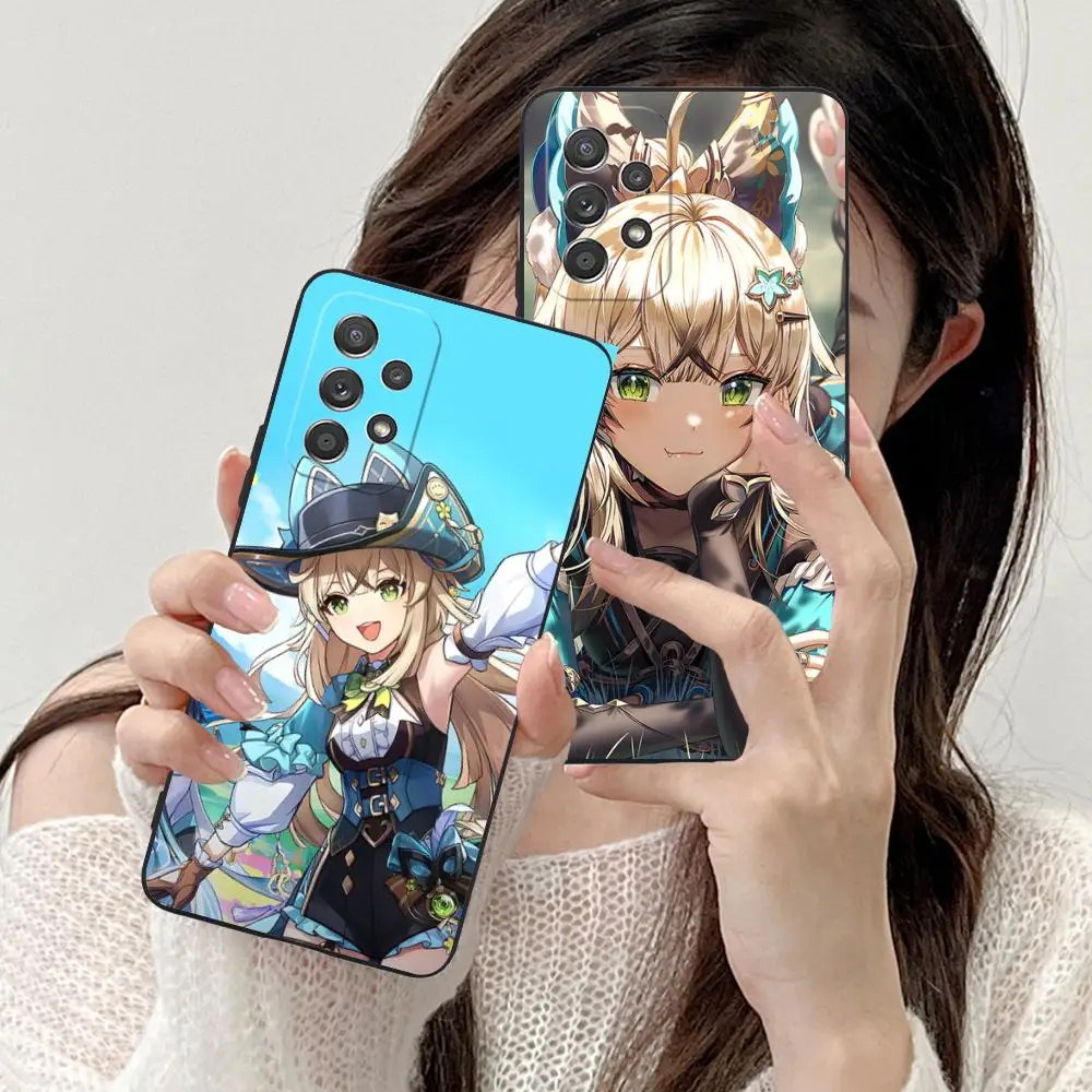 Game GI Kirara Phone Case for Samsung Galaxy M55 54 42 35 34 33 32 23 22 15 14 13 12 F55 5G Soft TPU Shockproof Cover