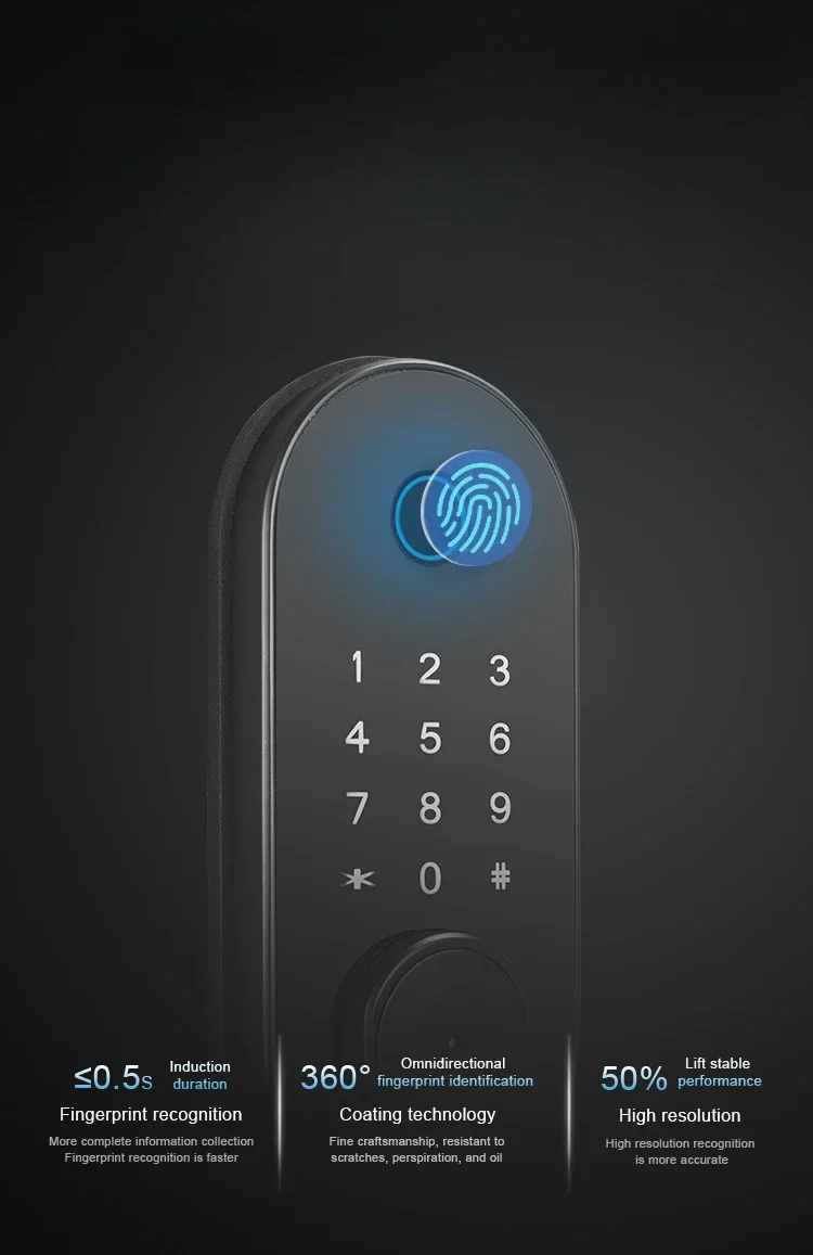 تطبيق اللسان الذكية بصمة كلمة المرور الرقمية الإلكترونية مقبس واحد بطاقة المفتاح NFC قفل ذكي