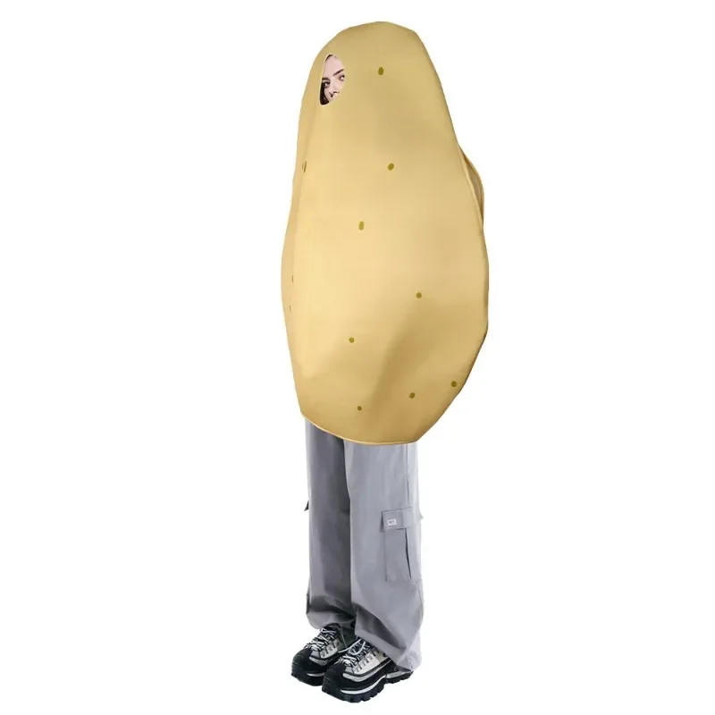 Funny Potato Cosplay Costume for Adults Spud Cos Outfits School Stage Performance Themed Events Halloween Party and Comedy Show