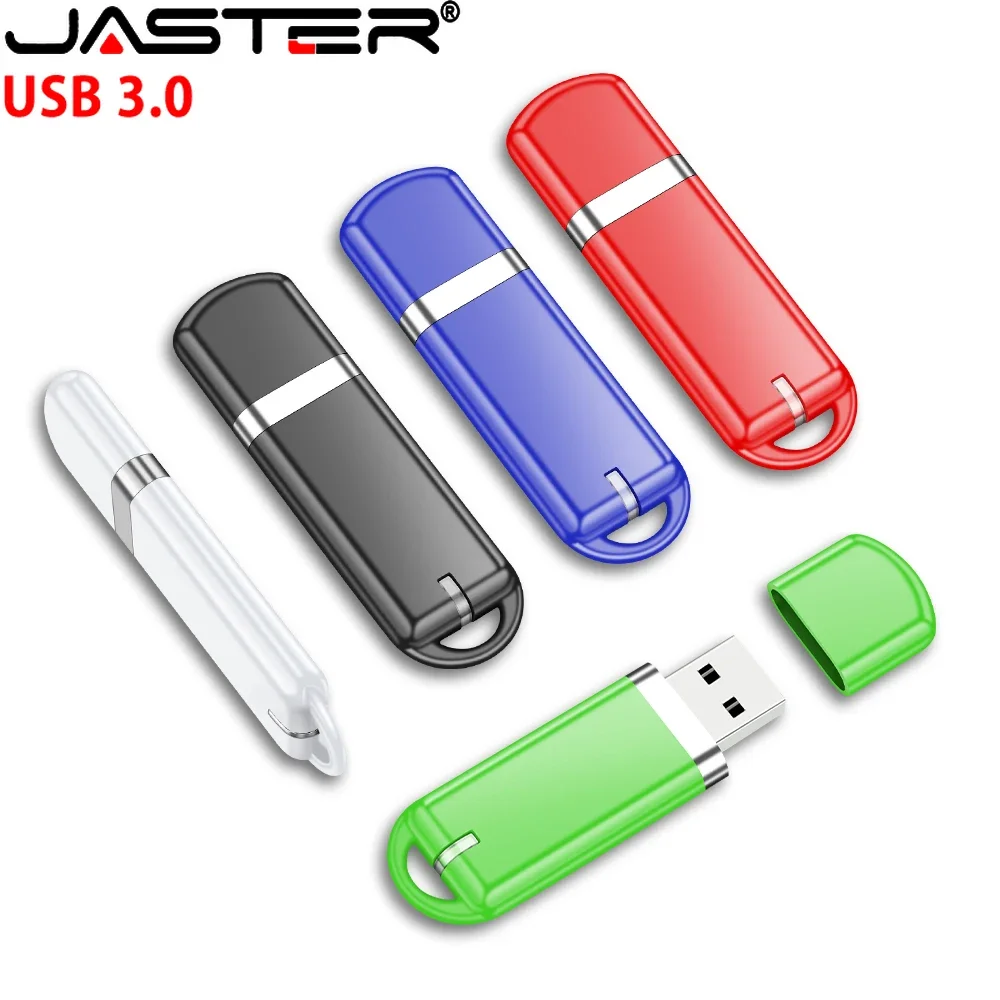 

JASTER Black Plastic USB 3.0 Flash Drive 128GB High Speed Pen Drive with Plastic Box 64GB Creative Gift U Disk 32GB Wedding Gift