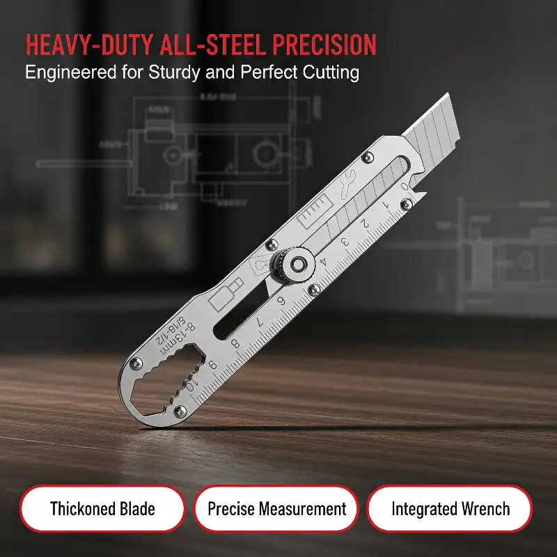 Stainless Steel Multipurpose Utility Knife Retractable Heavy Duty Box Cutter for Craft Hobby Express Unboxing Warehouse Work