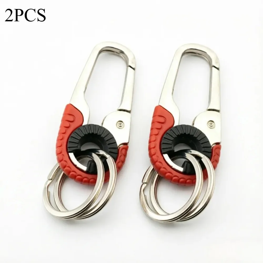 NUOVO Set di 2 Portachiavi con Moschettone per Uomo, Anello Portachiavi in Acciaio Inox, Gancio per Chiavi, Moschettone da Arrampicata per Esterni, Accessori per Portachiavi