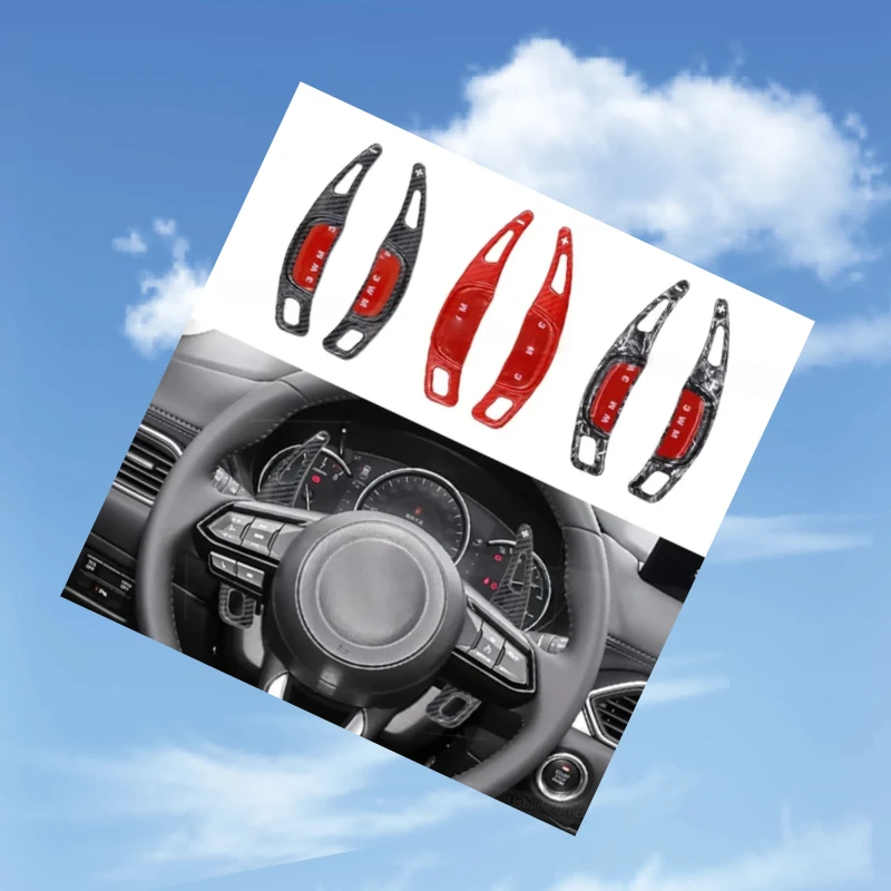 

Carbon Fiber Car Interior Parts Steering Wheel Shift Paddle Extension For Mazda 3 6 CX-3 CX-4 CX-5 MX-5 2019-2024