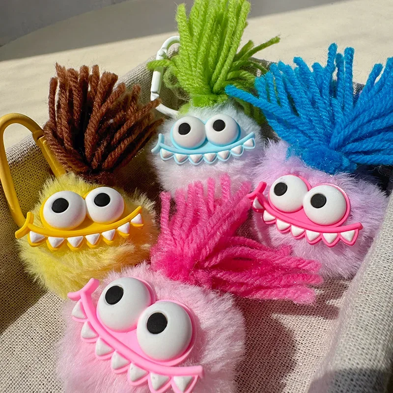 Stuffed Animals Plush Funny Dirty Braid Fanged Monster Doll Handbag Pendant Beautiful Kawaii Creative Cadeau Maitresse Ecole