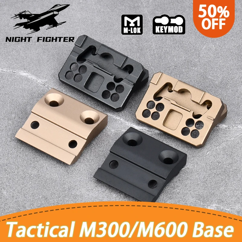 

M300 M600 Tactical Flashlight Side Base weapon Scout light Offset Mount Mlok Keymod 20MM Rail Gun Accessory Airsoft hand blocker