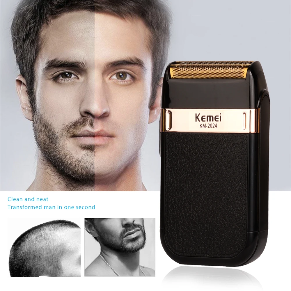 Kemei KM-2024 Rechargeable Shaver for men Waterproof 3D Suspension Electric Shaver Beard bald head with extra mesh USB