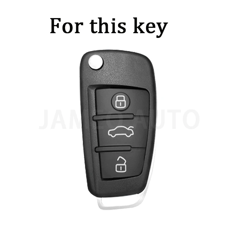 Dla Audi A1 A3 A4 A5 A6 A7 Q3 Q5 S6 B6 B7 B8 C6 8P 8V 8L TT RS Car Shell Keychain Protector TPU Folding Key Case Bag Cover