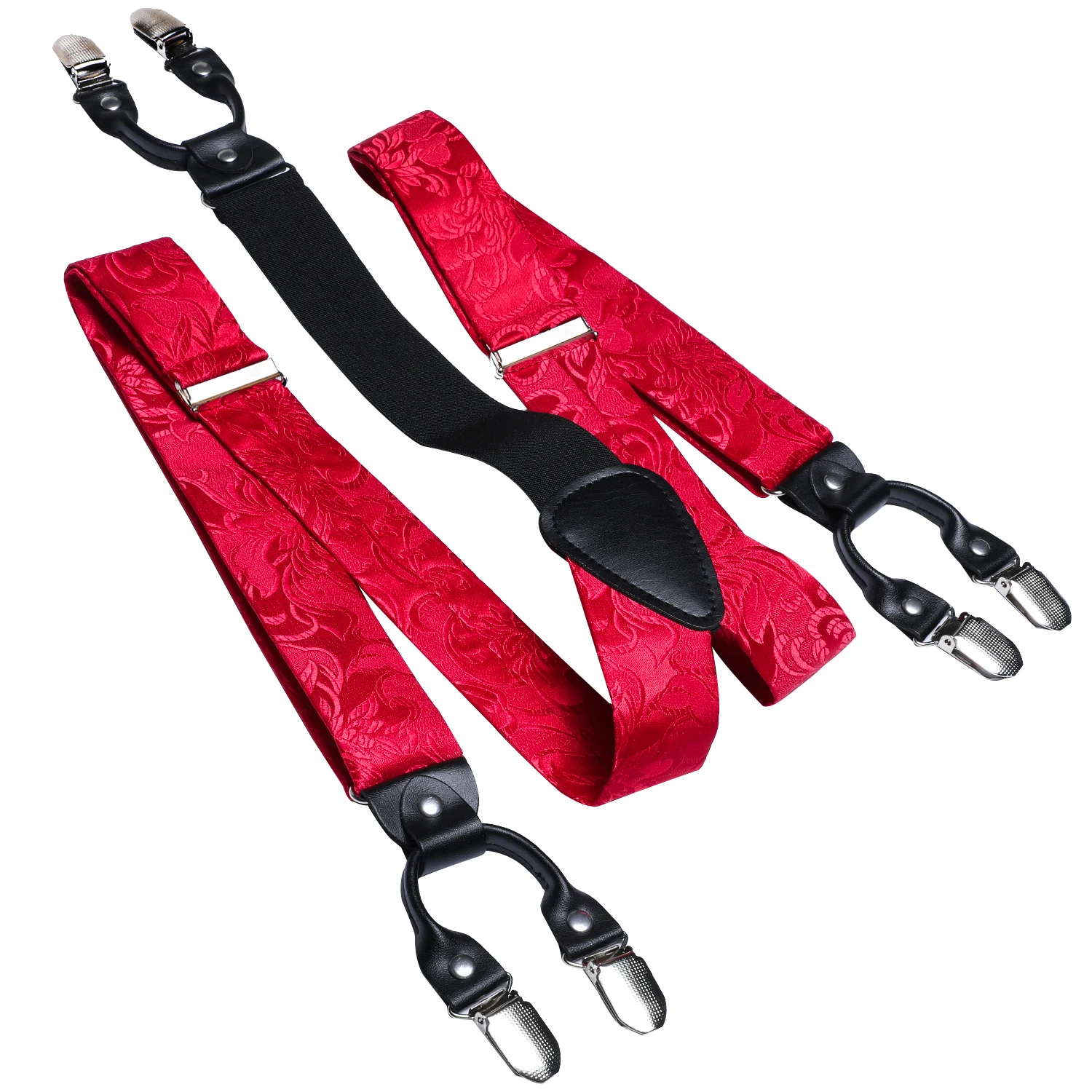Dropshipping Jacquard Silk Mens Braces Bowtie Hanky Cufflinks Set Adjustable Suspender Bow Wholesale for Male Wedding Business