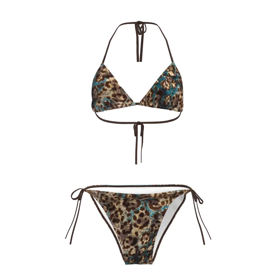 

Sexy High Waist Bikini Set Women Tummy Control Push Up Cut Out Tops Leopard Print Swimsuit Beachwear Beach Bathing Suit 2025 New