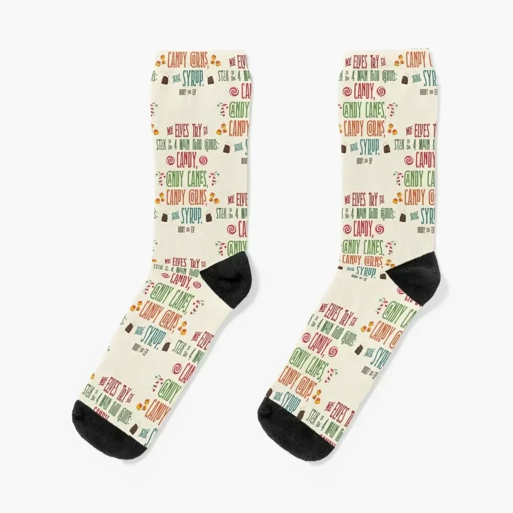 

Buddy the Elf - The Four Main Food Groups Socks moving stockings new year Christmas floor Socks Woman Men's