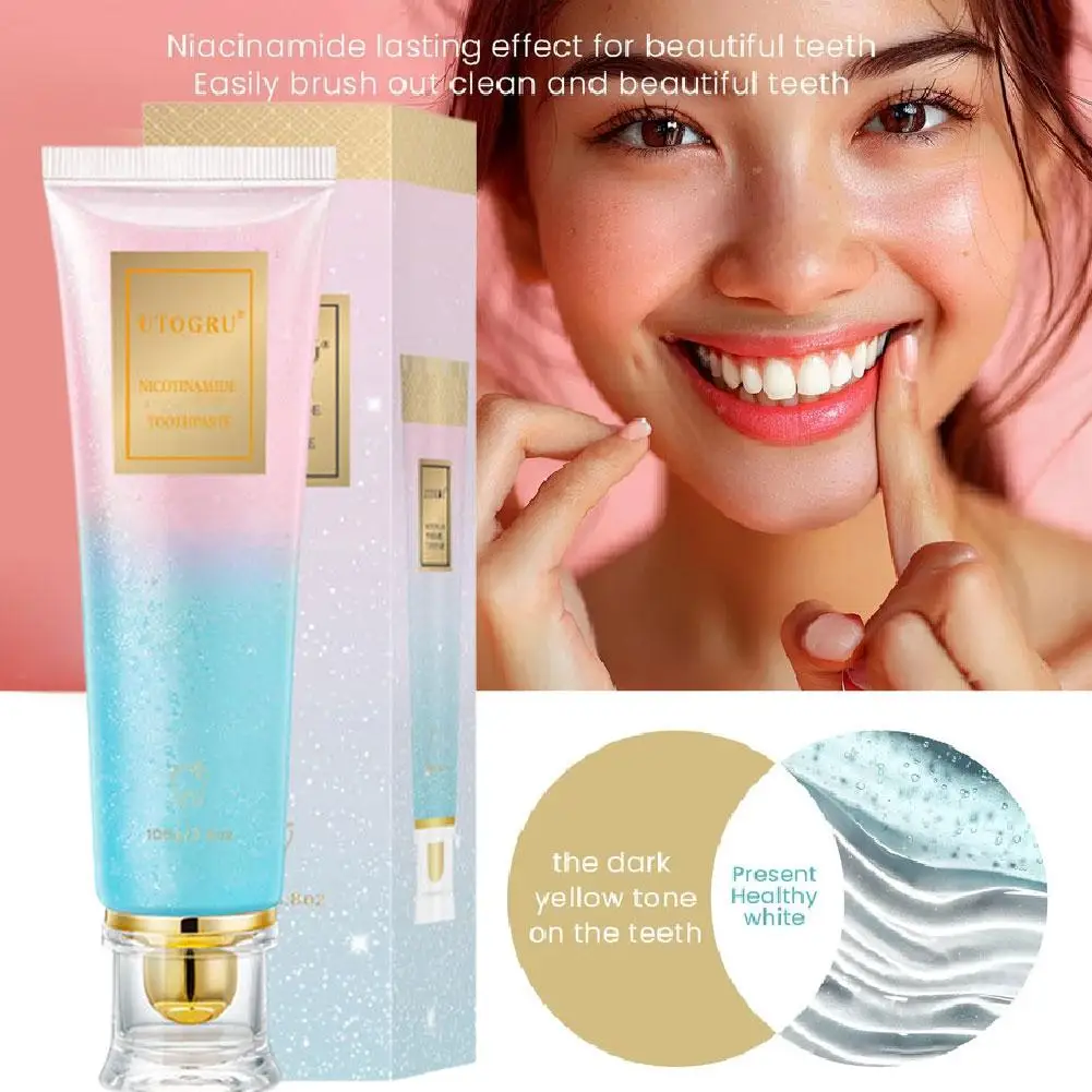 Niacinamide Whitening Toothpaste Remove Tooth Stains Fresh Breath Deep Cleaning Yellow Teeth Stains Refreshing Oral Care