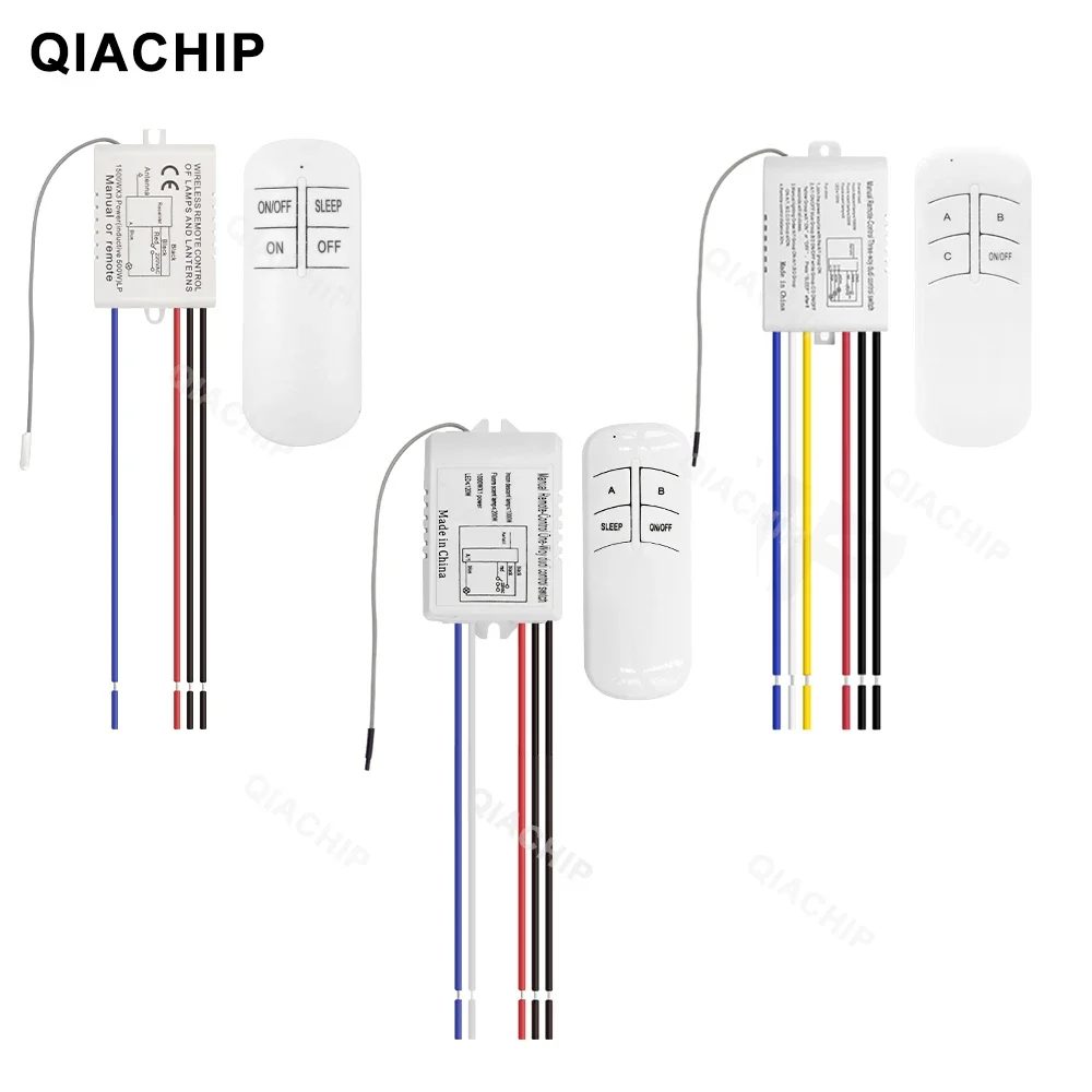 Wireless Remote Control Light Switch 220V Receiver Transmitter ON/OFF Digital 1/2/3 Way Wall Remote Control Switch Lamp