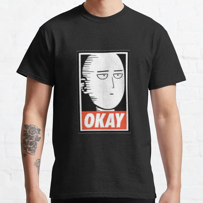 OKAY A Hero For Fun Saitama Gift T-shirt for Anime lover 0215 One Punch Man Manga Print Graphic Clothes All Size Tops S-6XL