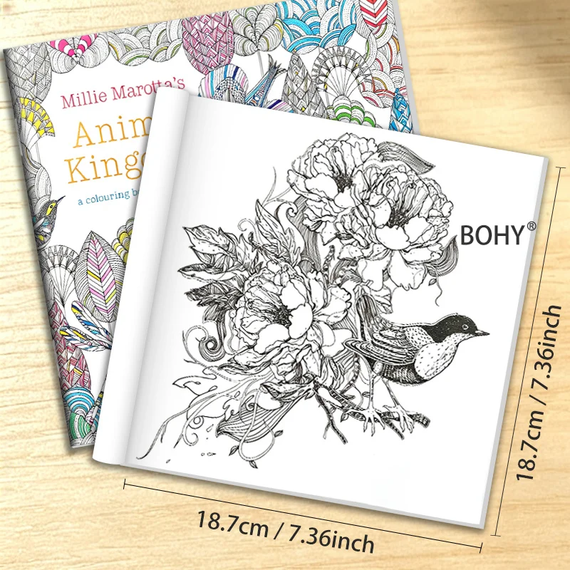 1 Adult Decompression and Relaxation Coloring Album, 24 Pages of Zen Animal Patterns, Hand Drawing Enthusiasts To Pass The Time