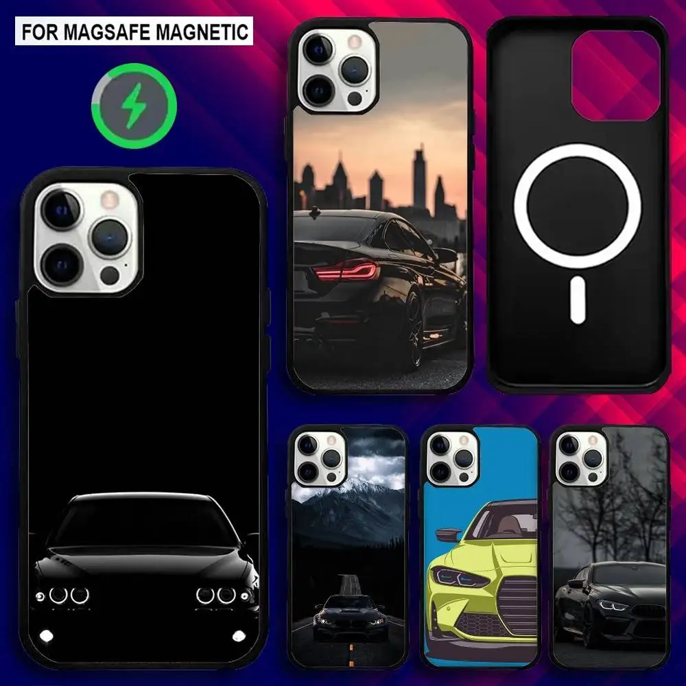 

R-Red B-Bmwes-S Blue Car Phone Case For iPhone 17,16,15,14,13,12,11,Pro,Max,Plus,Mini,SE4,E Magnetic Magsafe Wireless Charging