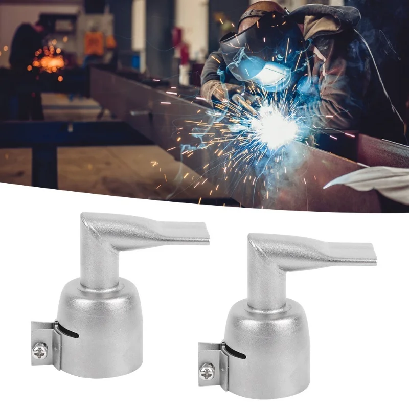 E5 2Pcs 20mm 90 Degree Angled Weld Nozzle Hot Air Gun Welding Nozzle Accessory Welding Nozzle Stainless Steel Nozzle Hand Tools