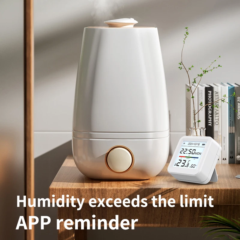 Mini Wireless Smart Temperatur- und Feuchtigkeitssensor mit Display, Tuya-App-Steuerung, ideal für die Echtzeitüberwachung der Hausautomation