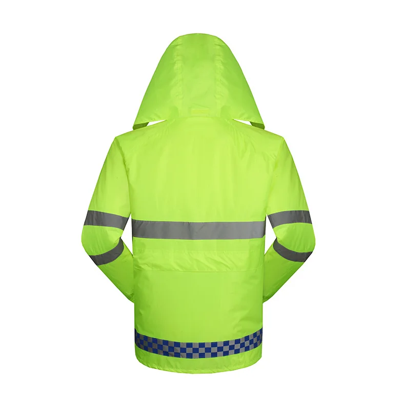 SPARDWEAR waterproof high visibility reflective jacket and pant fluorescent orange and yellow split raincoat