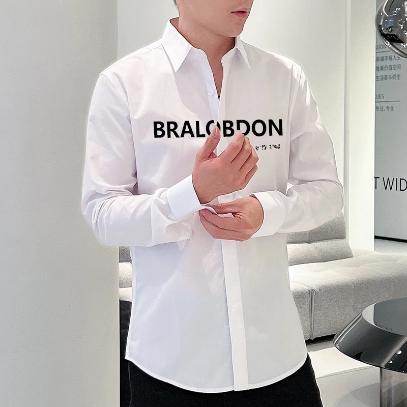 T-shirt BB Bralobdon new autumn men's cotton shirt comfortable and breathable business casual undershirt loose breathable top