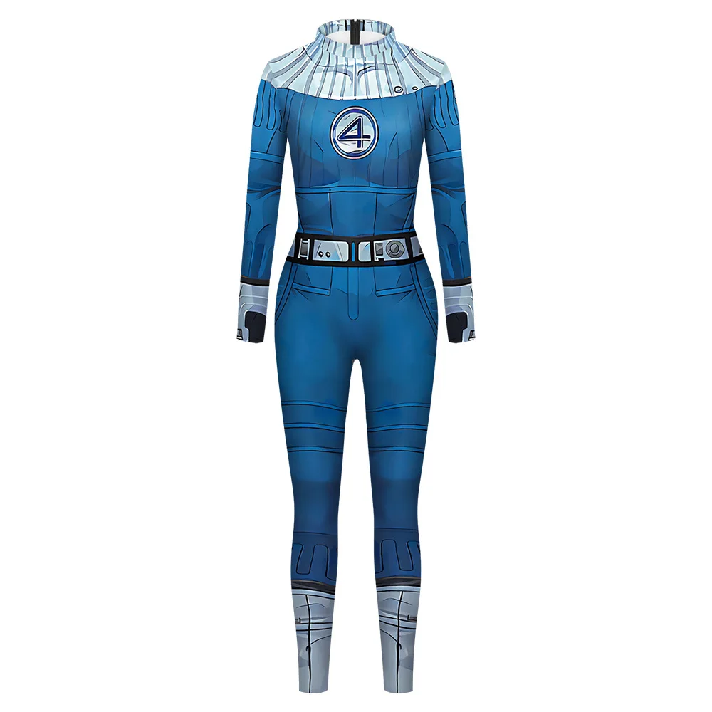 Adult Cosplay Fantastic Four Costume Halloween Party Jumpsuit for Men Women Superhero Zentai Bodysuit Rave Festival Catsuit view 4