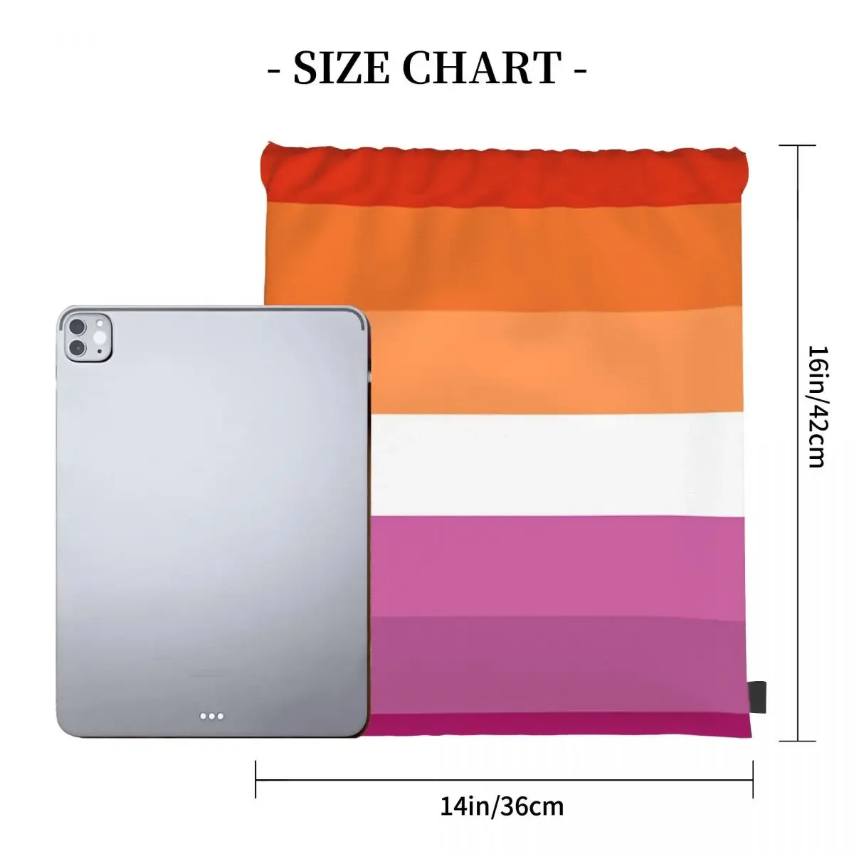 Magenta Lines Lesbian Pride Flag Butch Femme Pride Flag Backpack Portable Drawstring Bags Drawstring Bundle Pocket Sports Bag