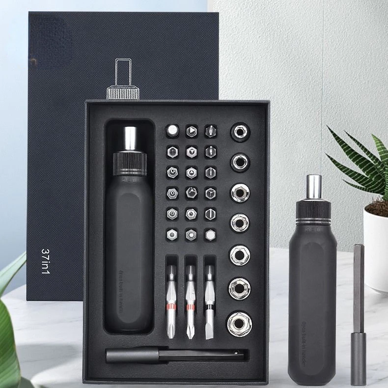 Imagem -02 - Xiaomi-conjunto de Chave de Fenda de Catraca com Haste de Extensão 37 em Ferramenta Manual Punho de Catraca Chave Reparação de Soquete Ferramentas Combinadas Bit