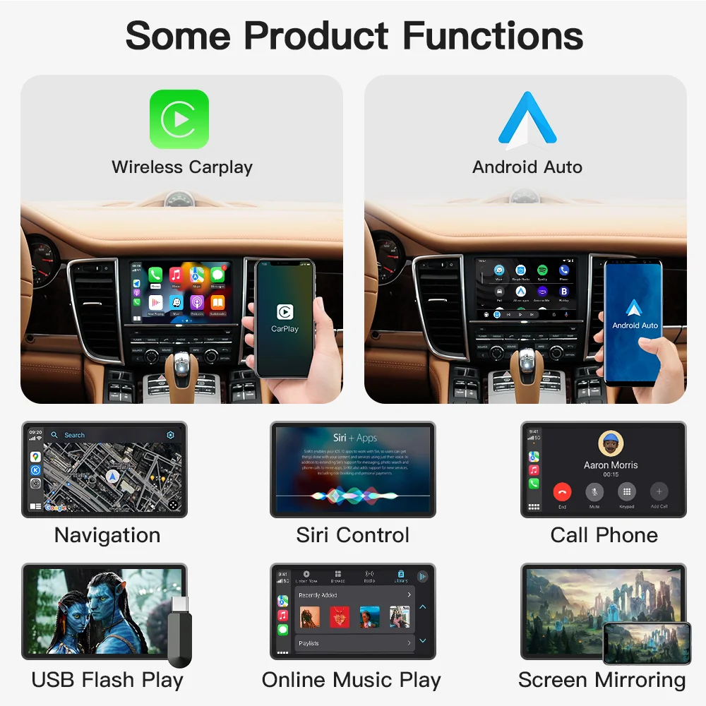 CARABC-Carplay sans fil Android Auto pour Porsche, Broderie Panamera enne 911, 978 Cayman Macan Box ster, PCM3 PCM4.0 PCM3.1