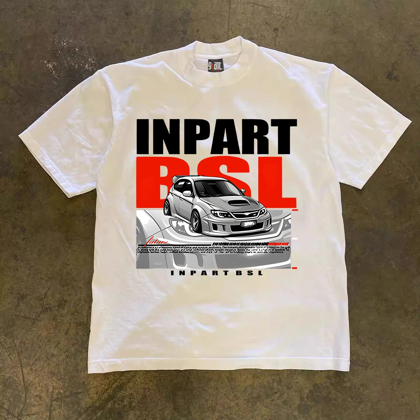 

New American retro street personality sports car printed short-sleeved men's and women's T-shirts